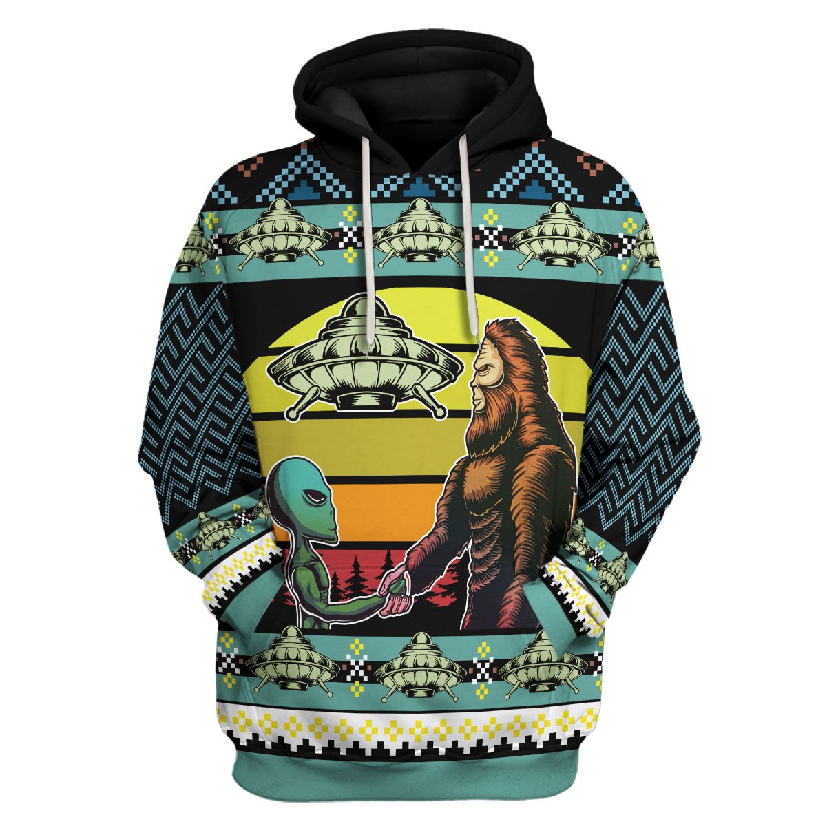 Customspig Tops Pullover Sweatshirt Holographic Alien & Sasquatch But Stuff 3D Apparel