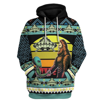 Customspig Tops Pullover Sweatshirt Holographic Alien & Sasquatch But Stuff 3D Apparel