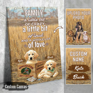 Personalized Photos Canvas Wall Art Wooden Pallet Family - A Little bit of Crazy - A Little bit of Loud - & A Whole Lot of Love