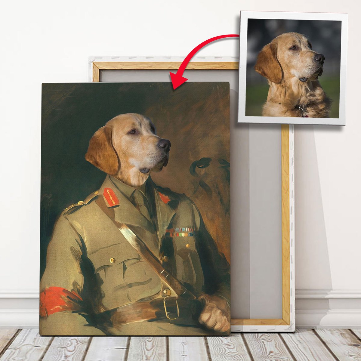 Customized Pet Photo Canvas - Major General Sir Harold Walker