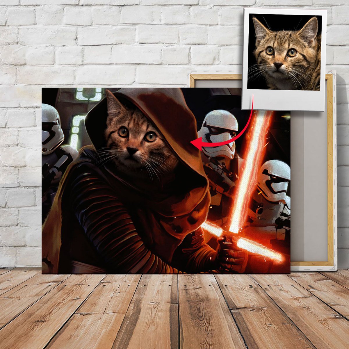 Customized Pet Photo Canvas - Kylo Dead Trooper