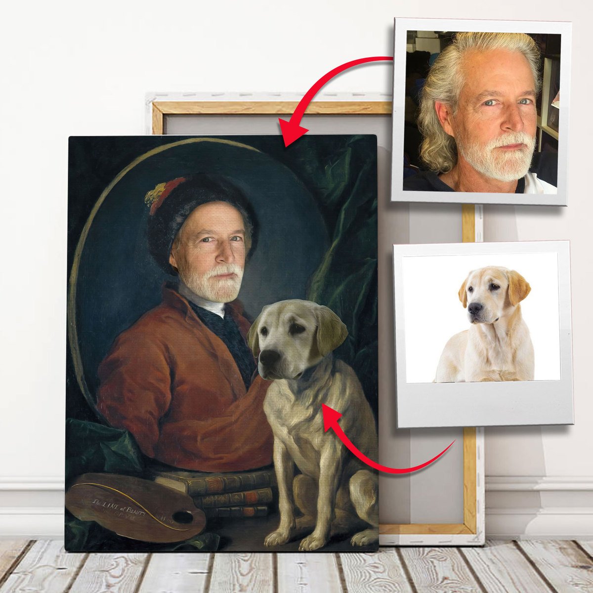 Personalized Canvas - Painter And His Pug