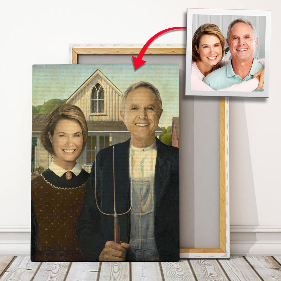 Personalized Canvas American Gothic
