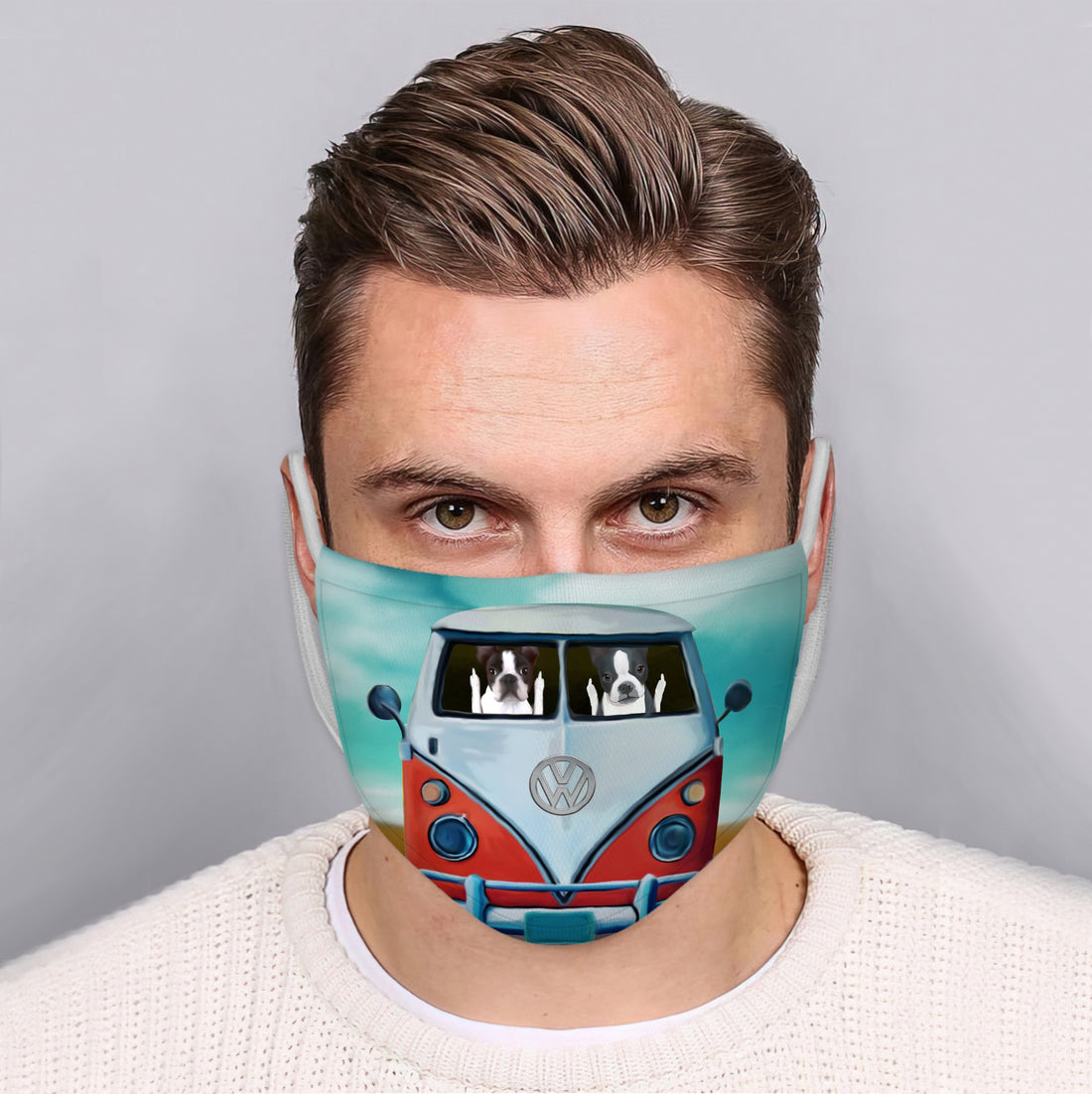 Customized Face Mask Boston Terrier
