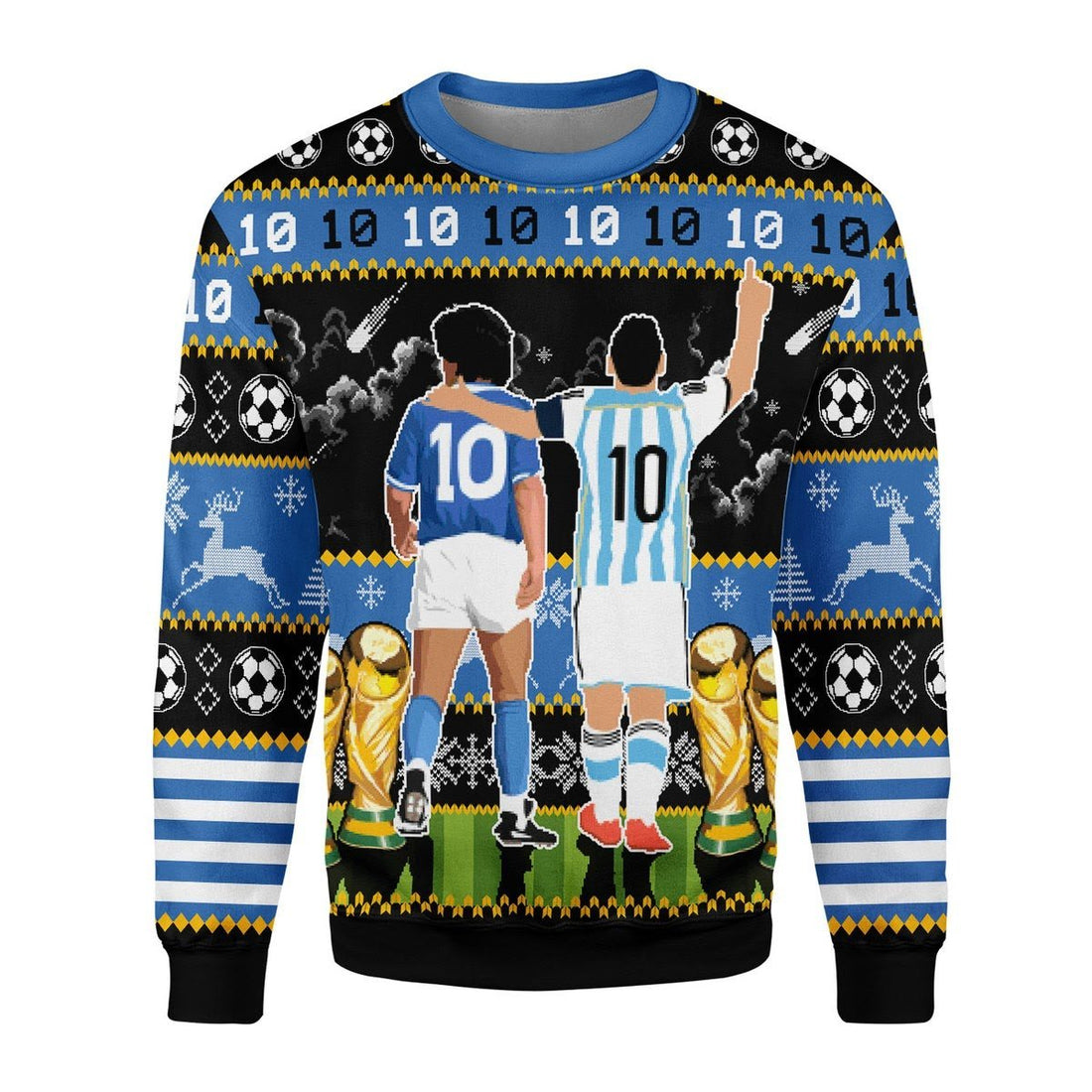 Gearhomies Christmas Unisex Sweater Two Football Legends 3D Apparel