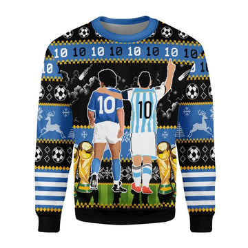 Gearhomies Christmas Unisex Sweater Two Football Legends 3D Apparel