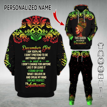 Personalized Tracksuit December Girl All Over Printed