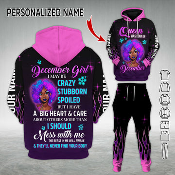 Personalized Tracksuit December Girl All Over Printed
