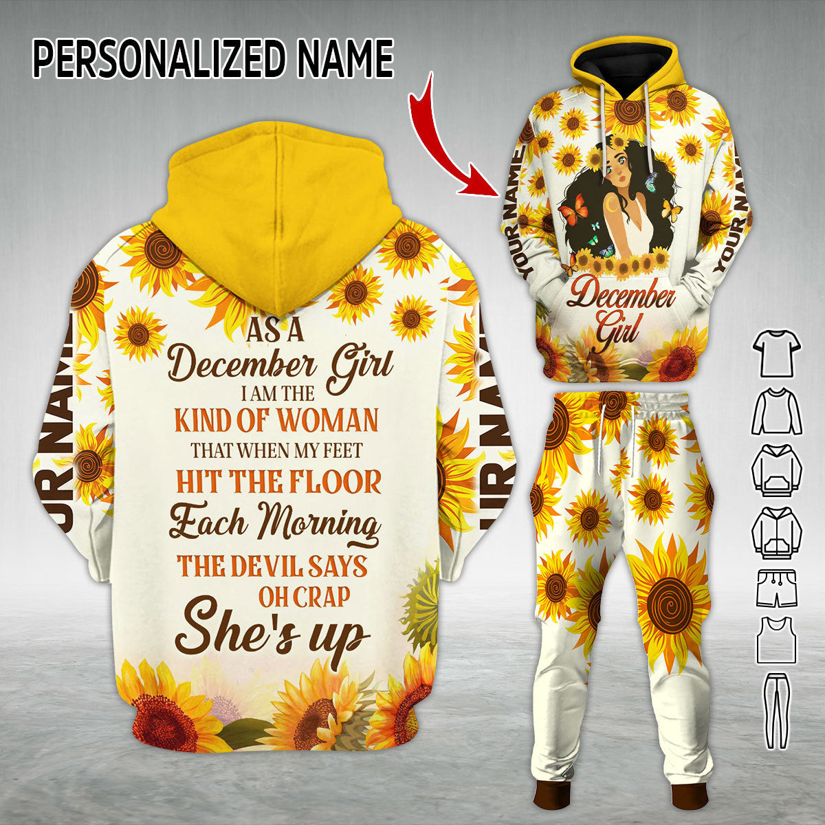 Personalized Tracksuit December Girl All Over Printed