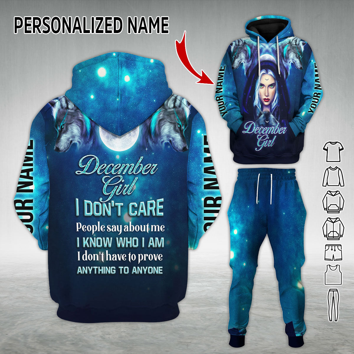 Personalized Tracksuit December Girl All Over Printed