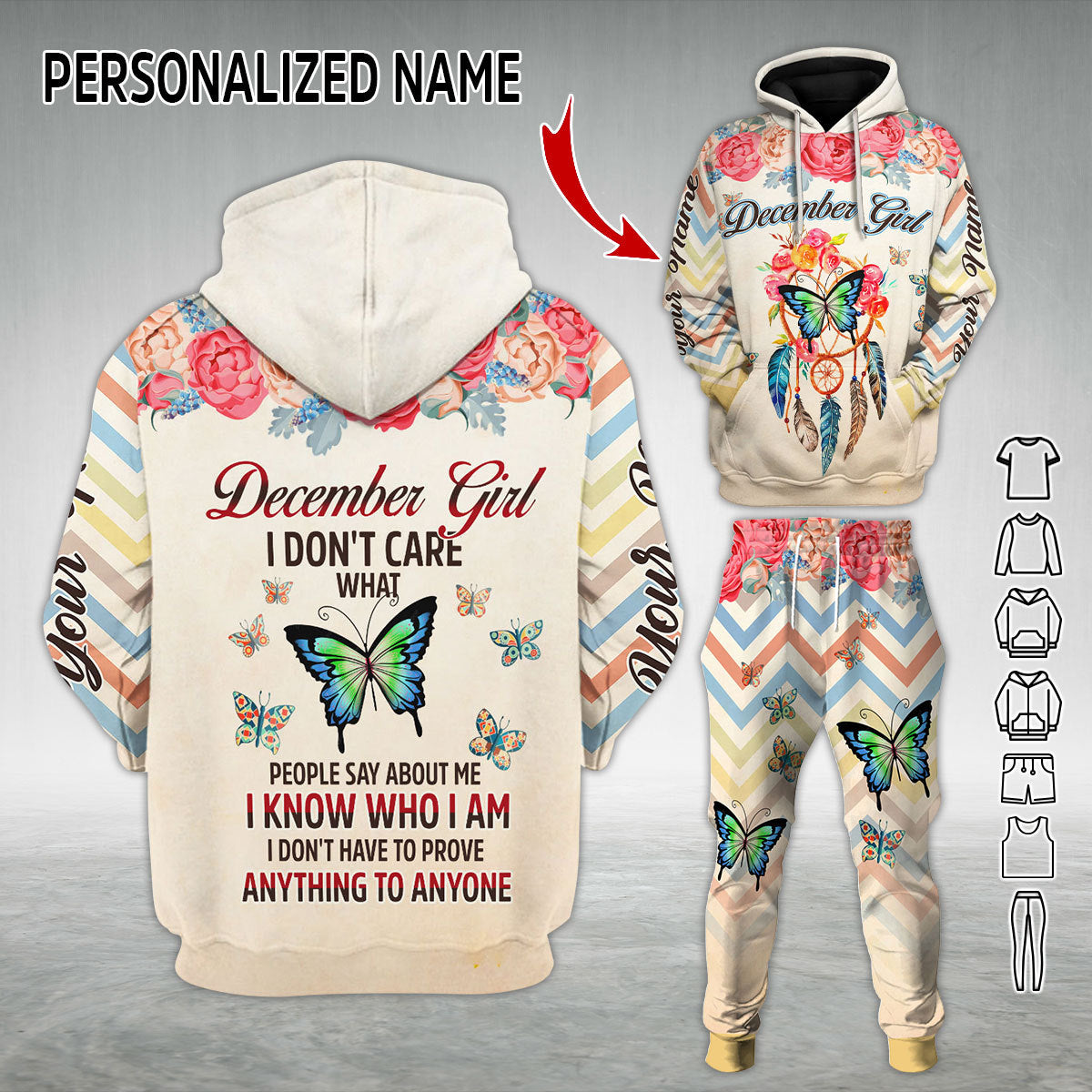 Personalized Tracksuit December Girl All Over Printed