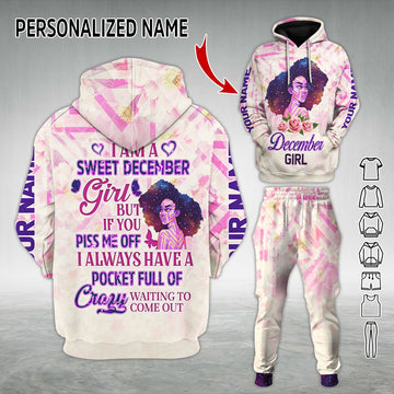 Personalized Tracksuit December Girl All Over Printed