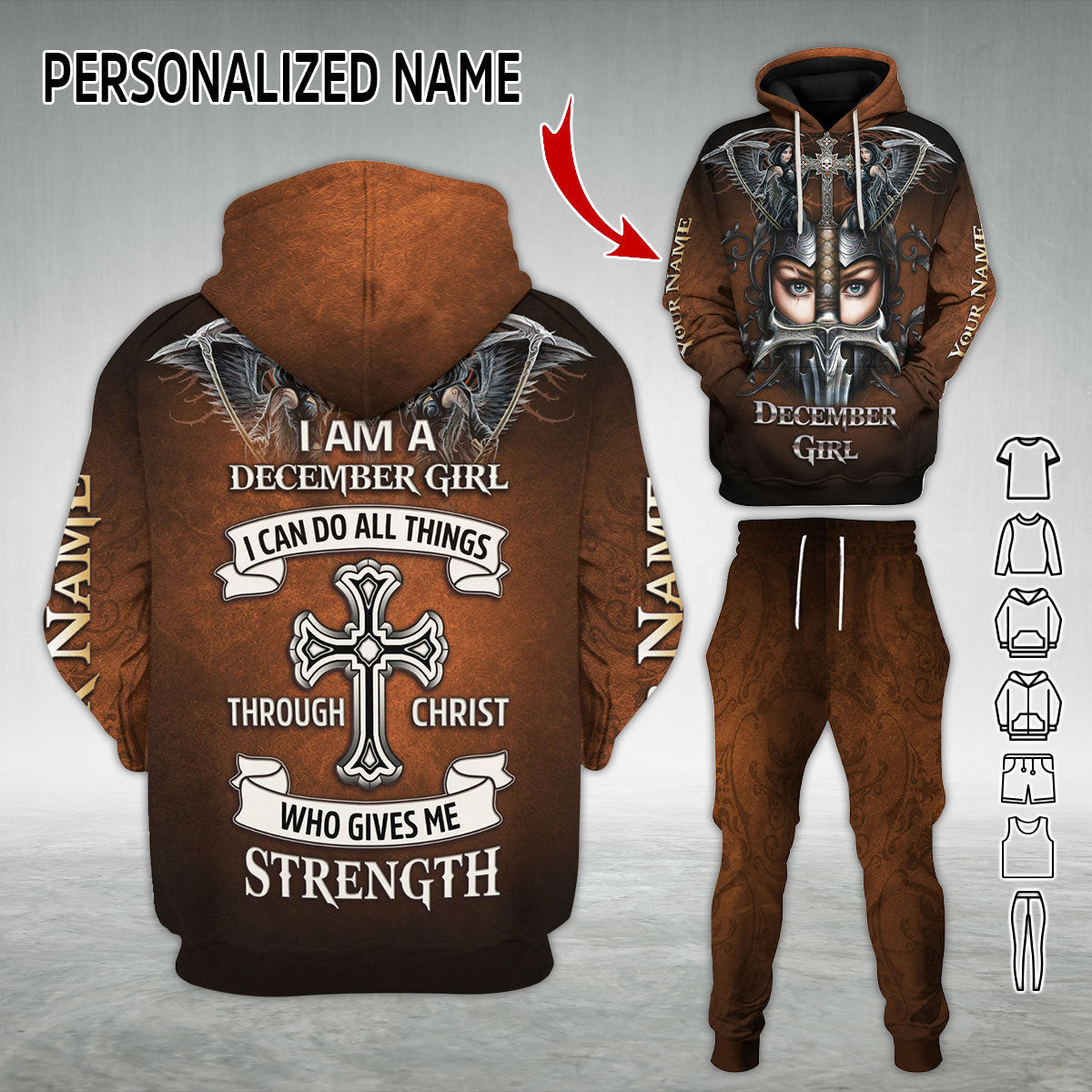 Personalized Tracksuit December Girl All Over Printed