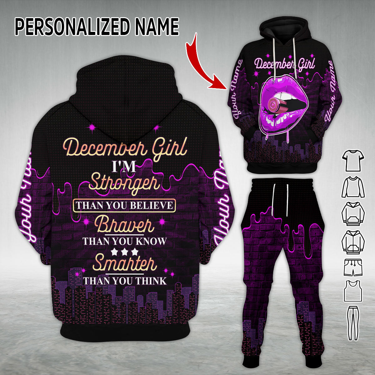 Personalized Tracksuit December Girl All Over Printed
