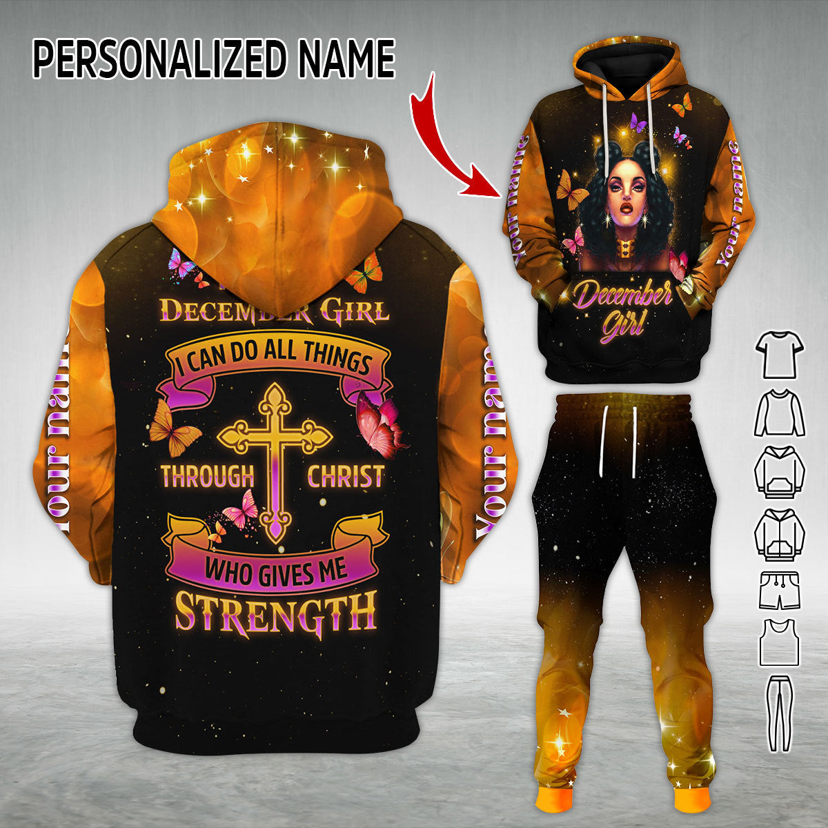 Personalized Tracksuit December Girl All Over Printed
