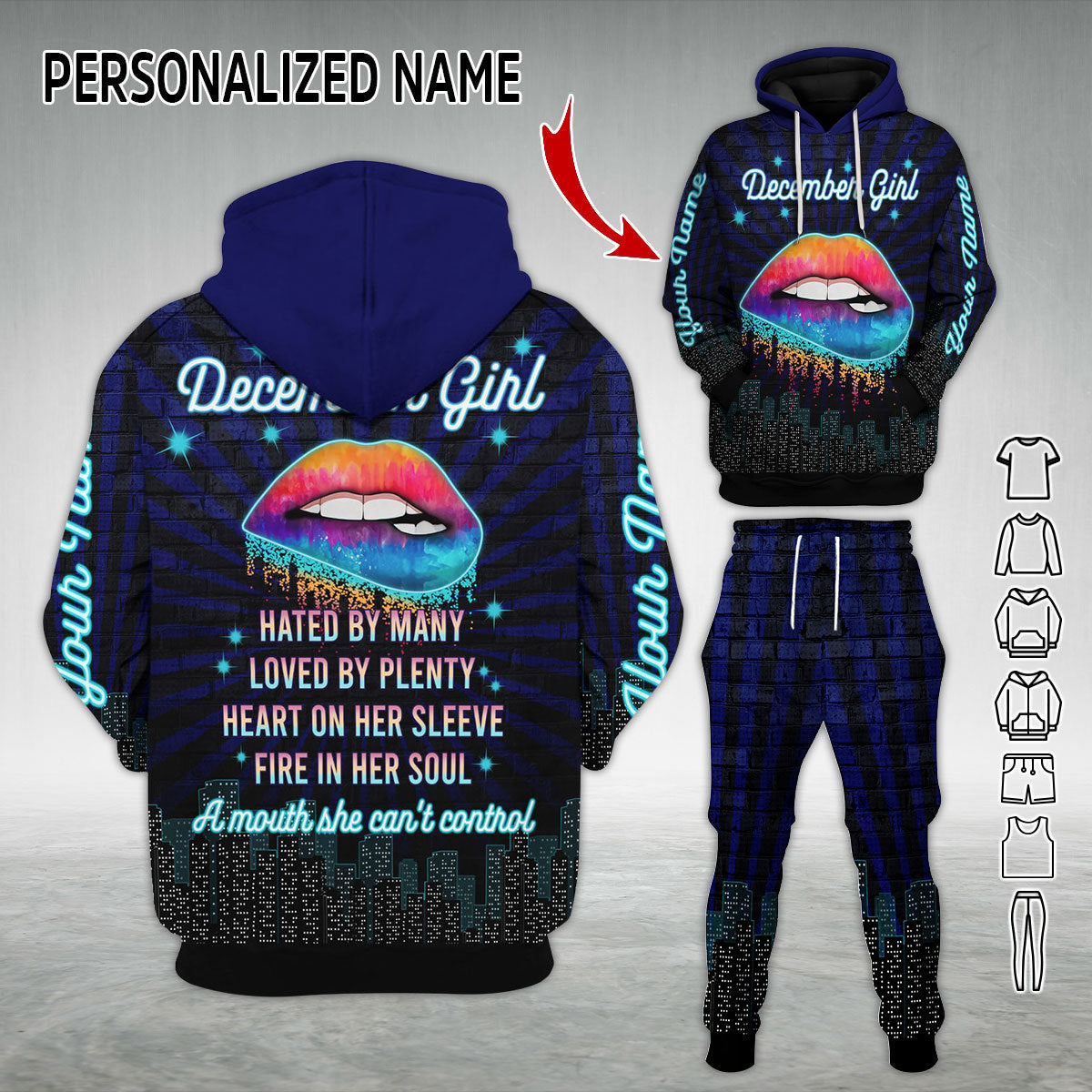 Personalized Tracksuit December Girl All Over Printed