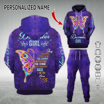 Personalized Tracksuit December Girl All Over Printed