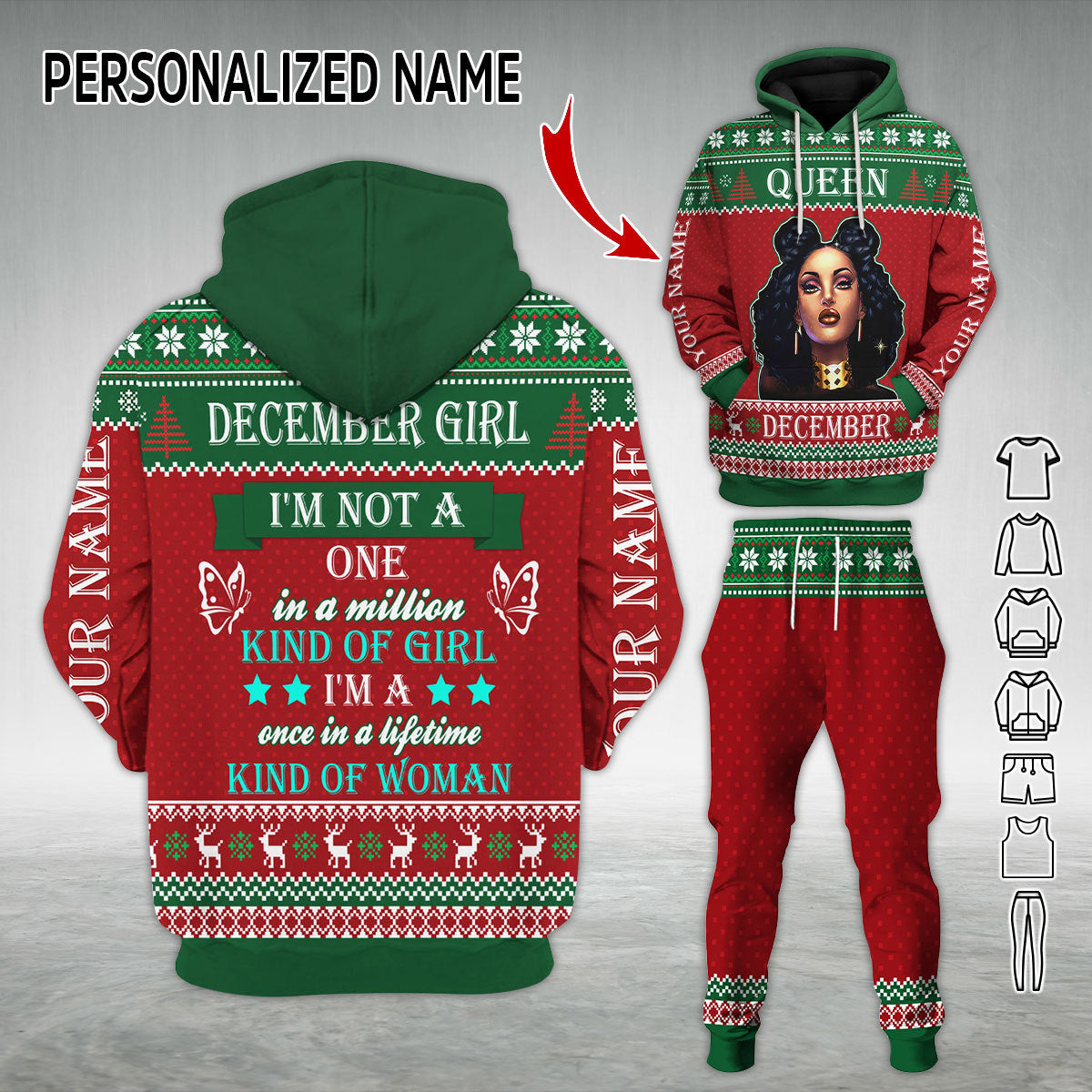 Personalized Tracksuit December Girl All Over Printed