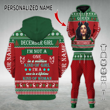 Personalized Tracksuit December Girl All Over Printed