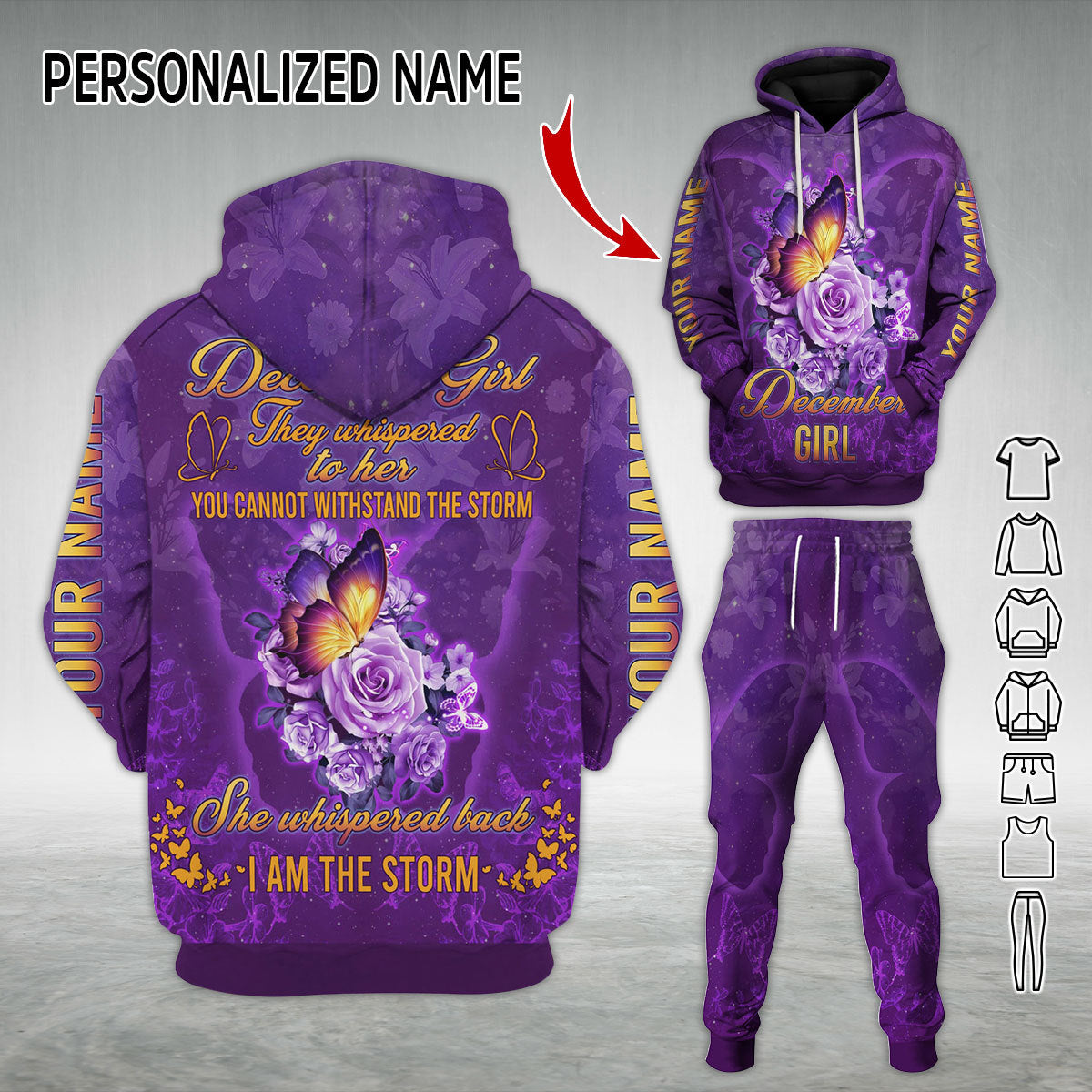 Personalized Tracksuit December Girl All Over Printed