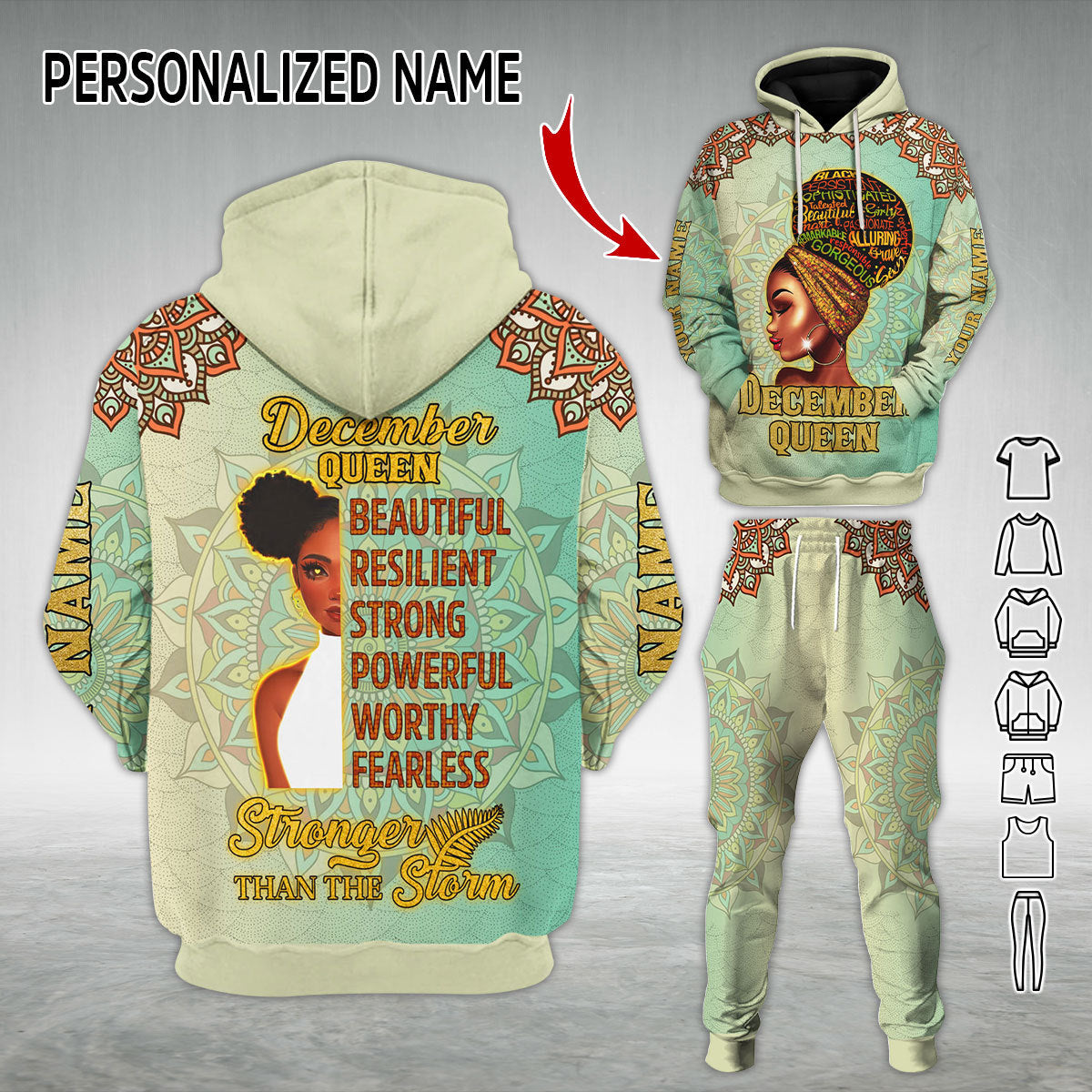 Personalized Tracksuit December Girl All Over Printed