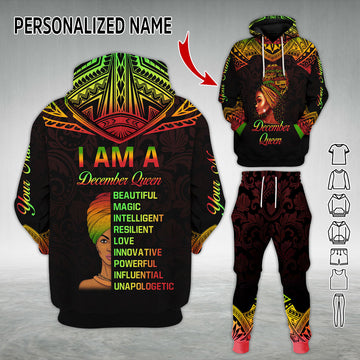 Personalized Tracksuit December Queen All Over Printed