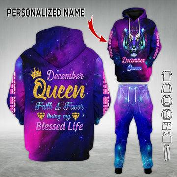 Personalized Tracksuit December Queen All Over Printed