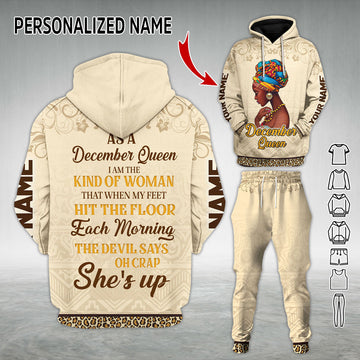 Personalized Tracksuit December Girl All Over Printed