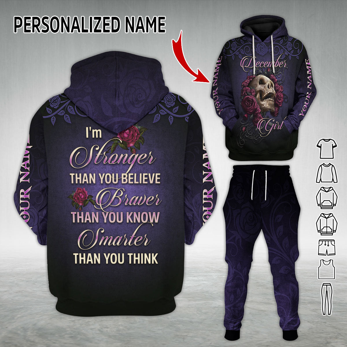 Personalized Tracksuit I'm A December Girl All Over Printed