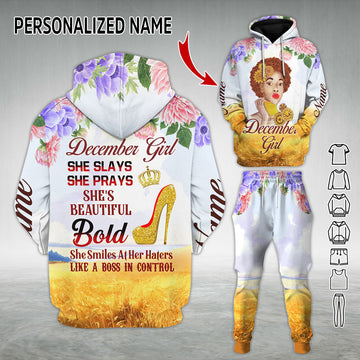Personalized Tracksuit December Girl All Over Printed