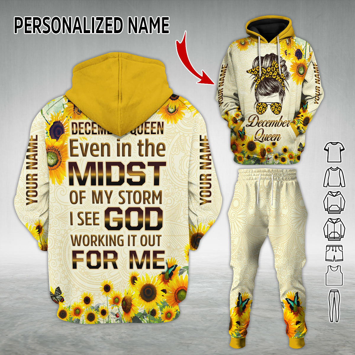 Personalized Tracksuit December Queen All Over Printed
