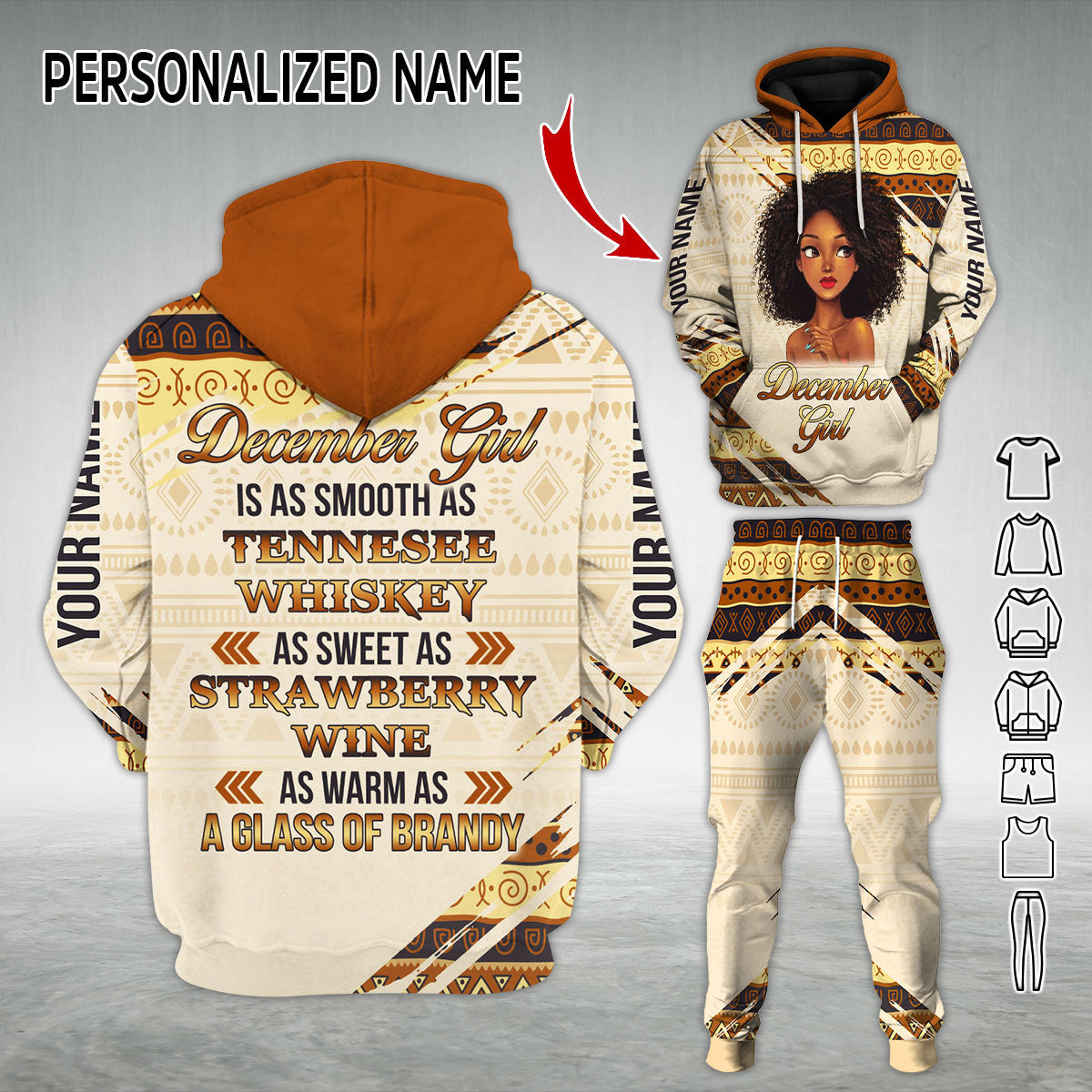 Personalized Tracksuit December Girl All Over Printed
