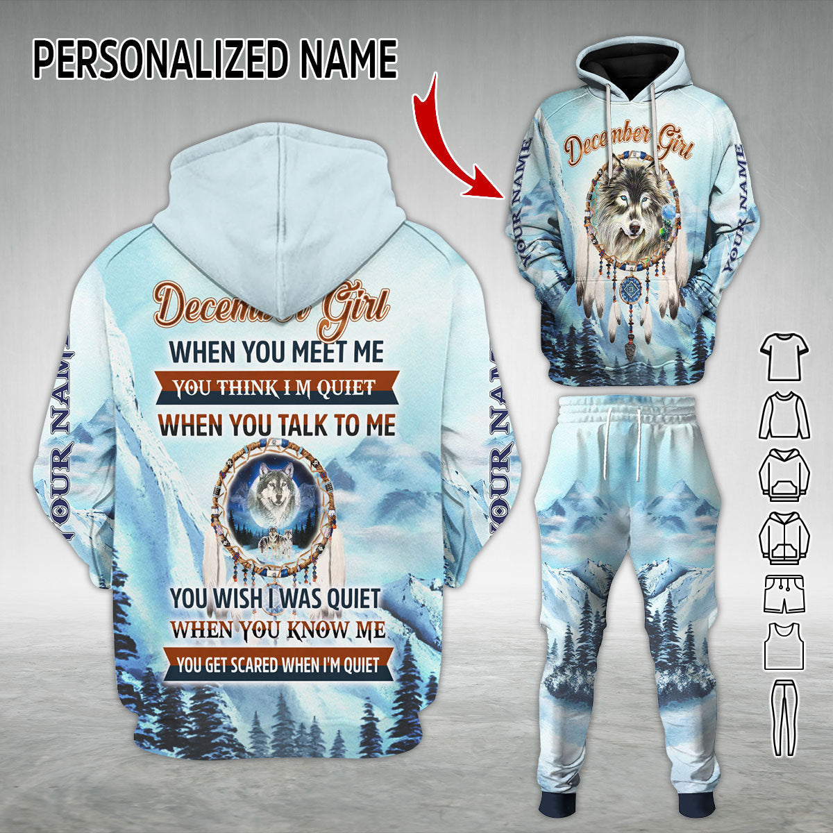 Personalized Tracksuit I Am A December Girl All Over Printed