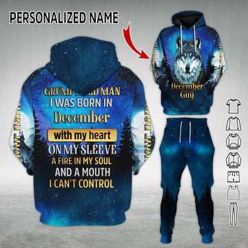 Personalized Tracksuit December Guy I Was Born In December All Over Printed