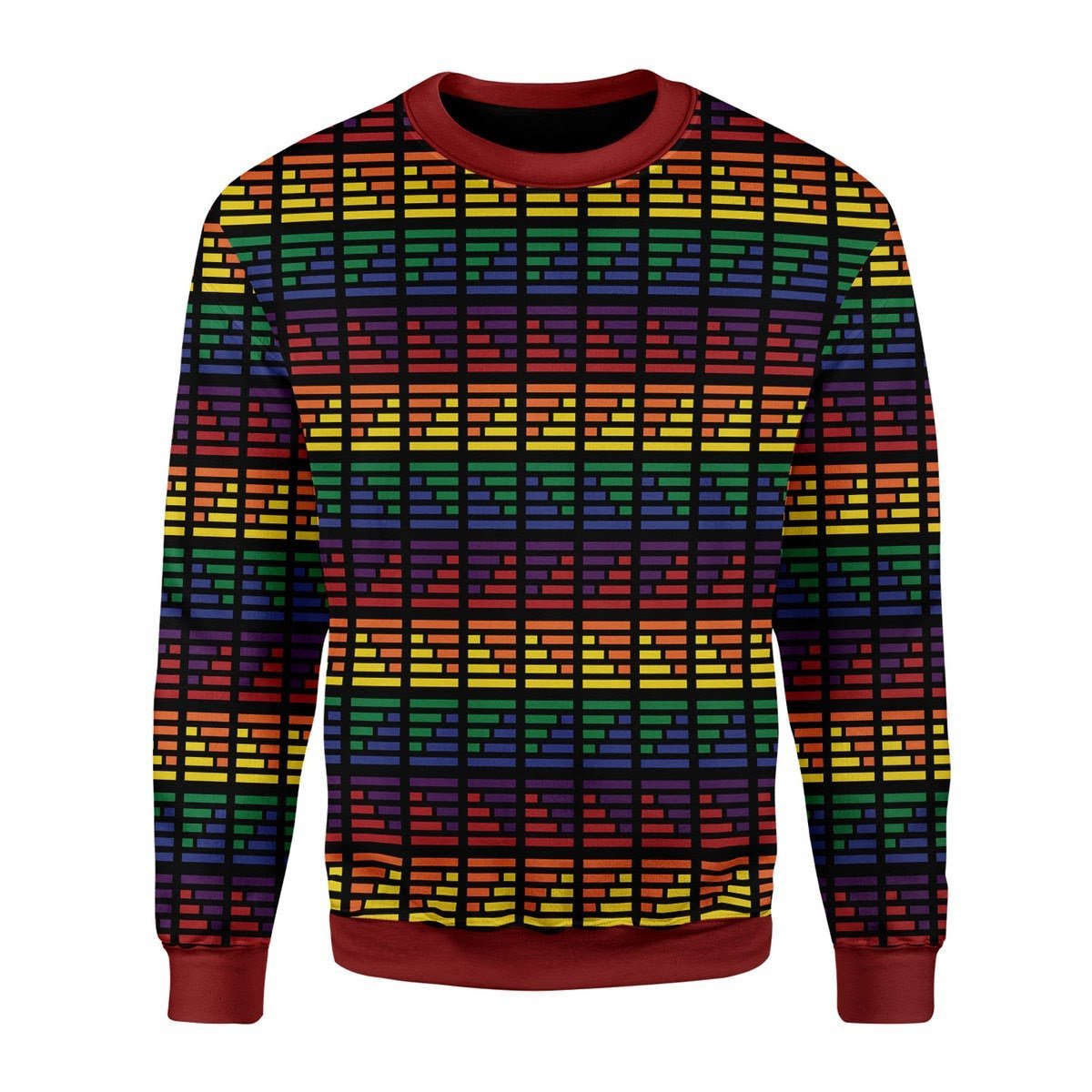 Gearhomies Christmas Unisex Sweater LGBTQ+ Flag Stripes 3D Apparel