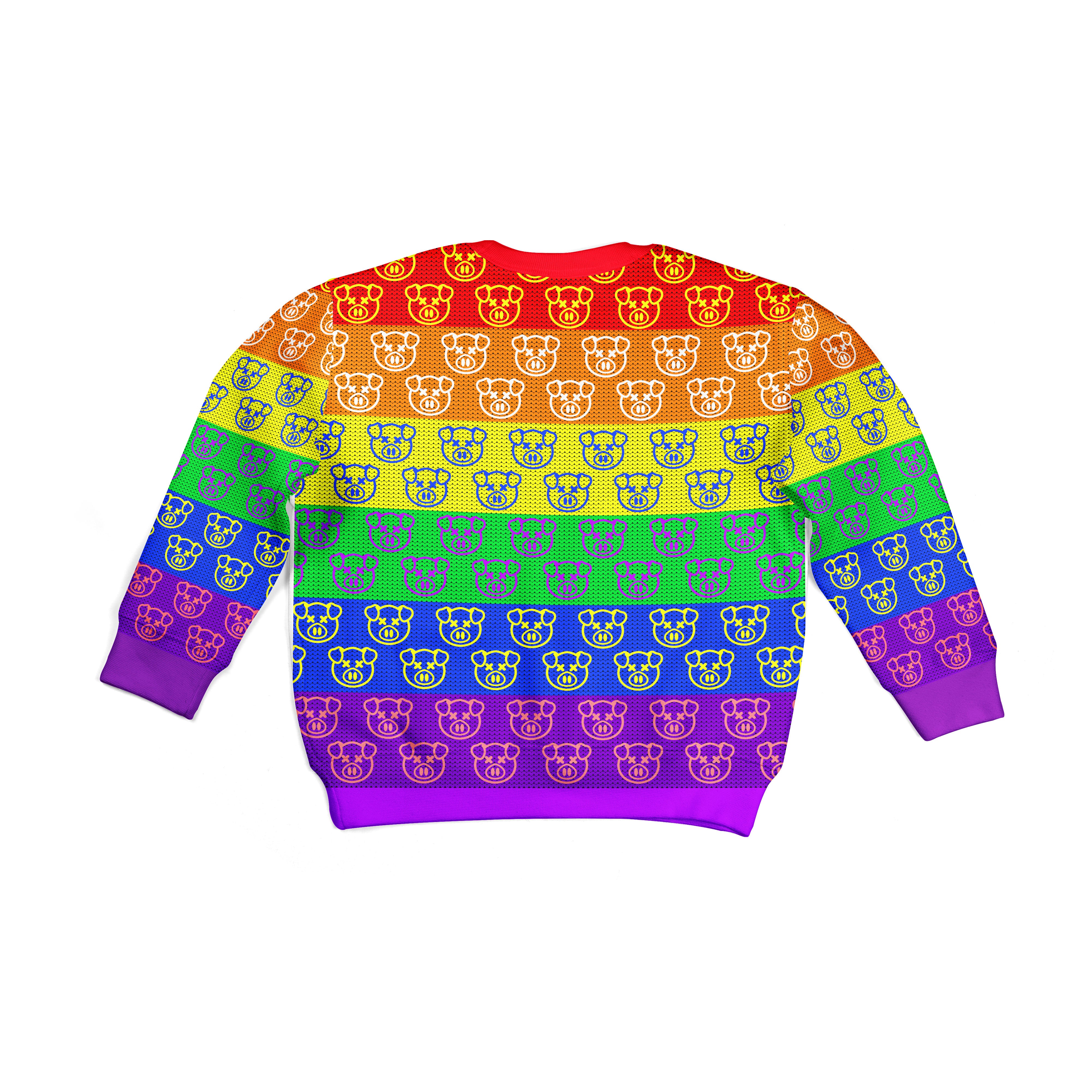 Customspig Kid Christmas Sweater Jeffree Star Pig LGBT 3D Apparel
