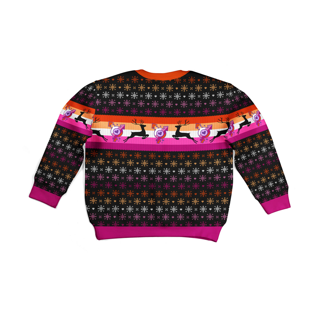 Customspig Kid Christmas Sweater Lesbian Flag 3D Apparel