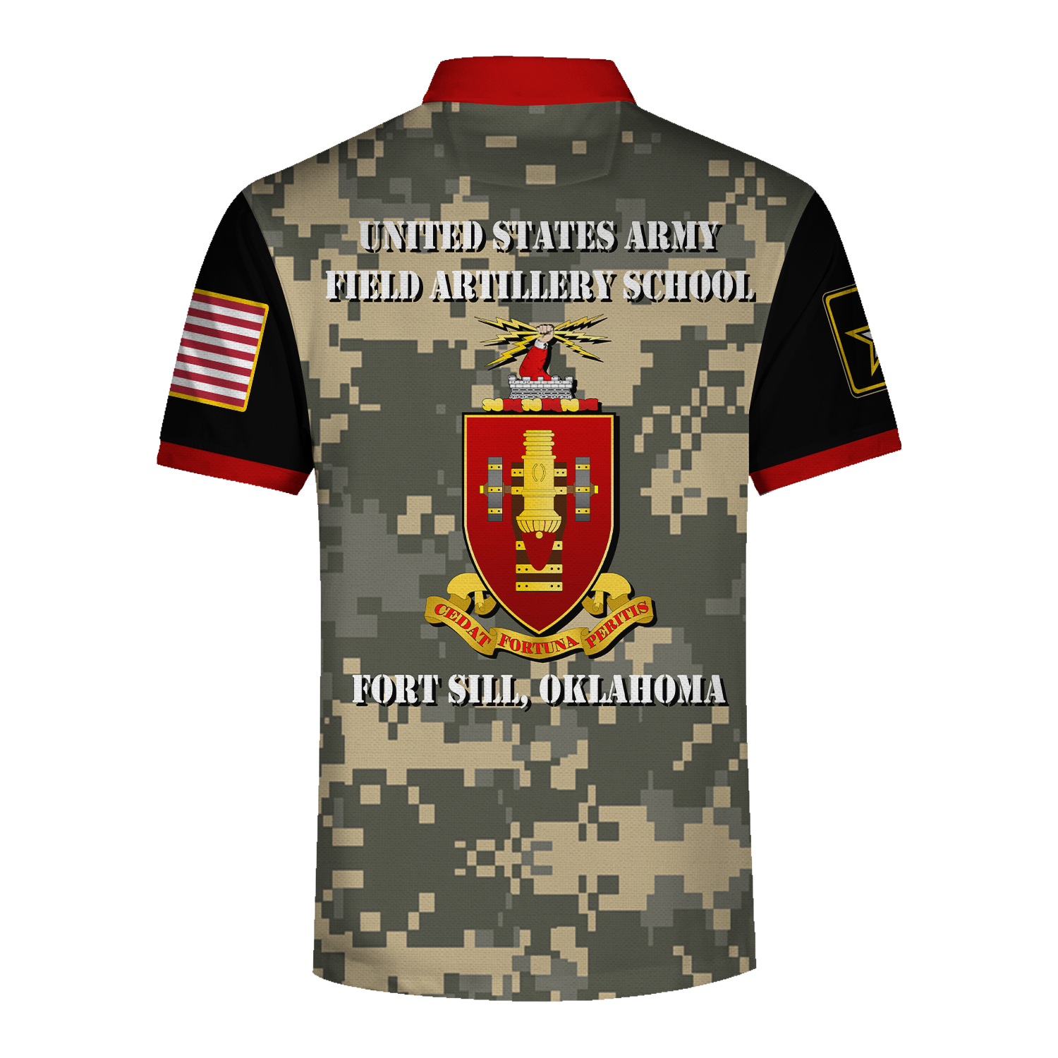 Customspig Polo Shirt US Army Bootcamp Navy Mil Army Field Artillery School Fort Sill Oklahoma Army 3D Apparel