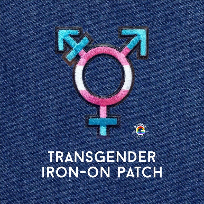 Trans Patch Trans Symbol Iron trên Patch LGBTQA + Trans Man Trans Woman Trans Boy Trans Girl Nonbinary Transgender Pride Trans Fashion
