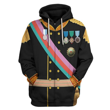 Carlos I of Portugal Fleece Zip Hoodie