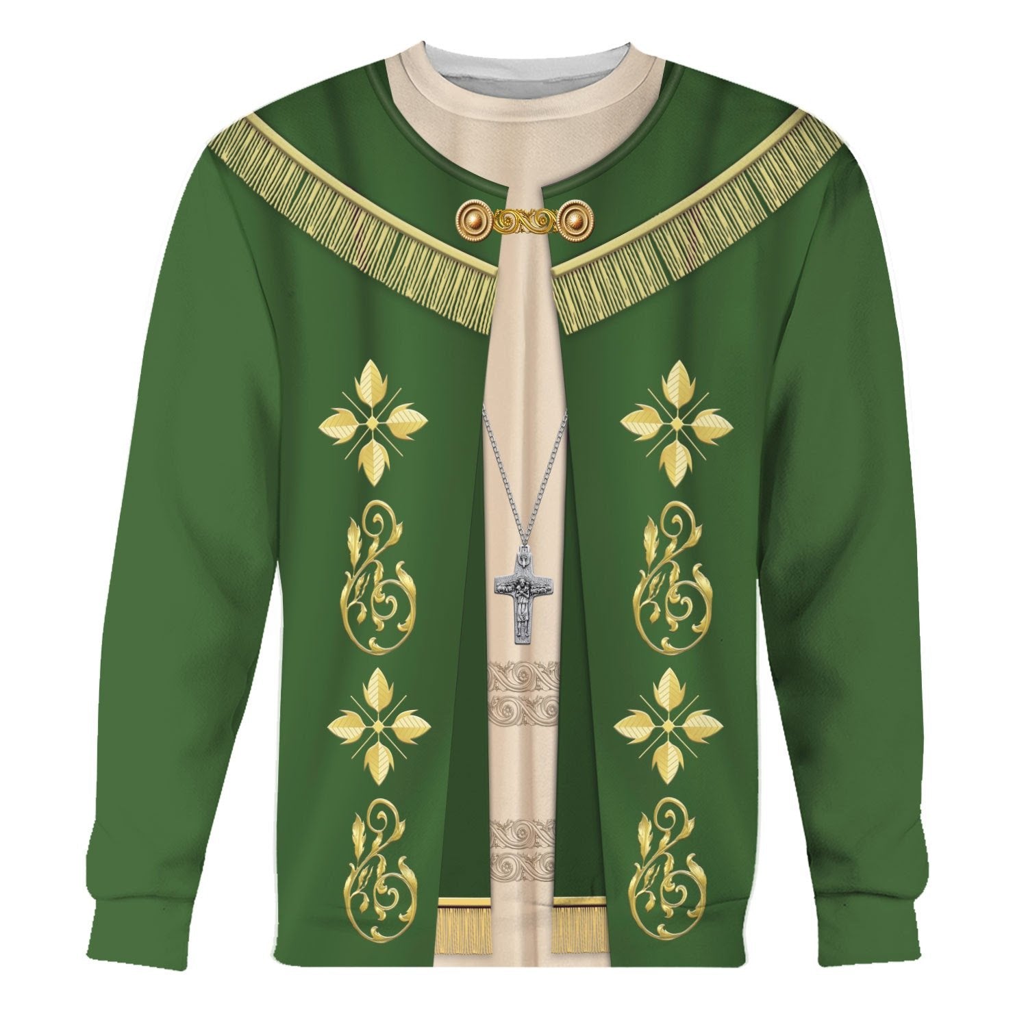 Tracksuit Tracksuit Pullover Sweatshirt Pope Francis in Green Choir Dress 3D Apparel