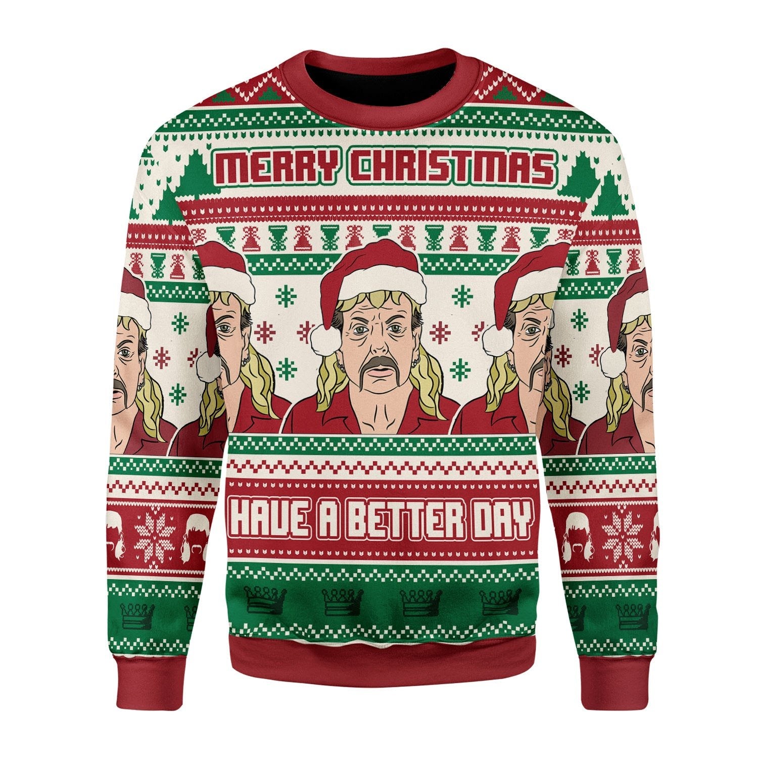 Customspig Christmas Sweater Merry Christmas Have A Better Day 3D Apparel