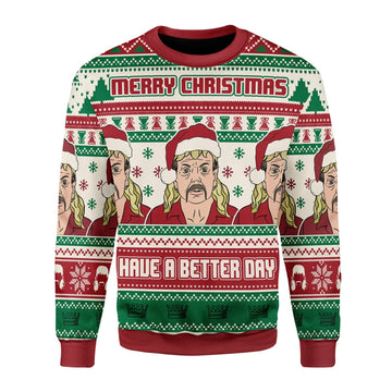Customspig Christmas Sweater Merry Christmas Have A Better Day 3D Apparel
