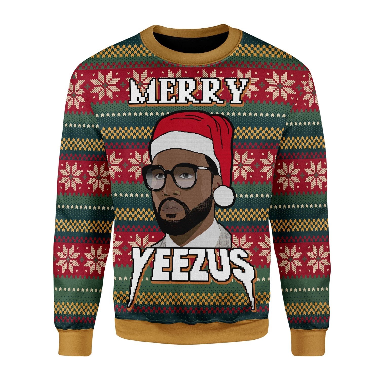 Customspig Christmas Sweater Merry Yeezus Meme 3D Apparel
