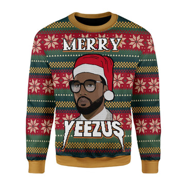 Customspig Christmas Sweater Merry Yeezus Meme 3D Apparel
