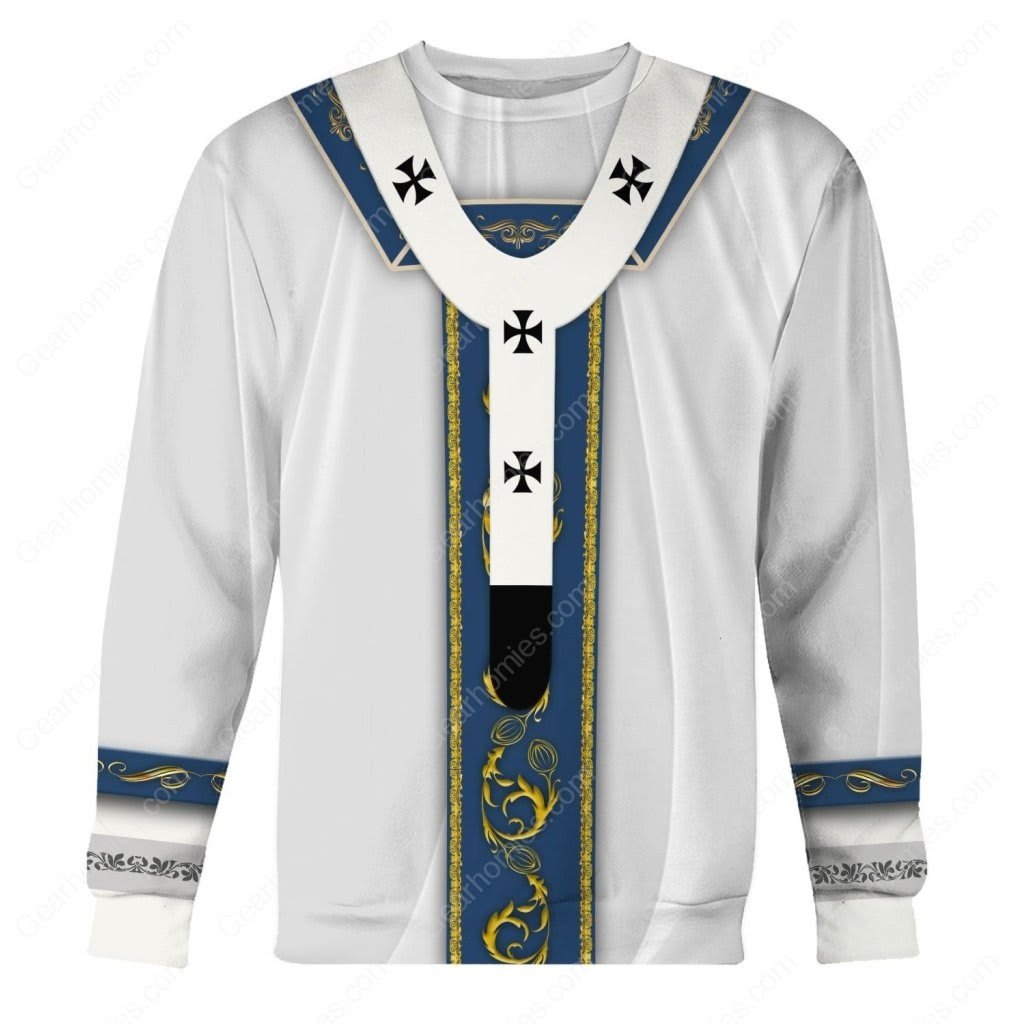 Tracksuit Tops Pullover Sweatshirt Pope Francis in White Liturgical Vestments 3D Apparel
