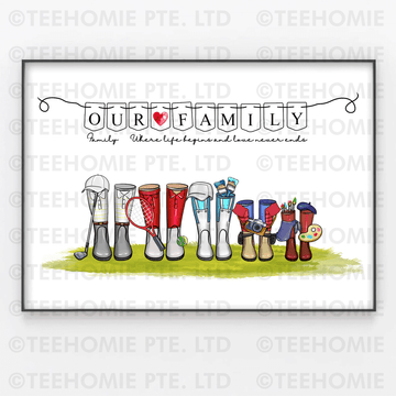 Customized Canvas Poster Wall Art Boot Styles Family Trees Gift