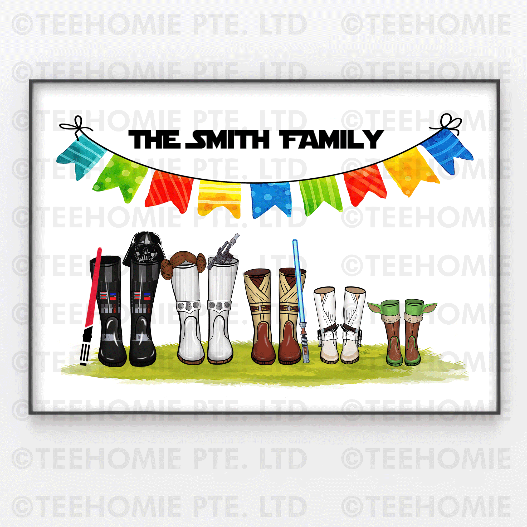Customized Canvas Poster Wall Art Boots Family Trees