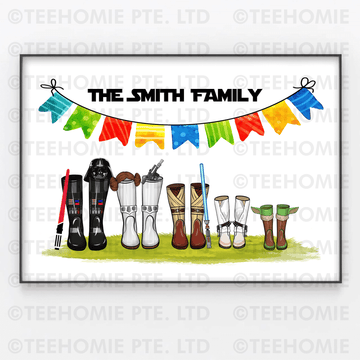 Customized Canvas Poster Wall Art Boots Family Trees