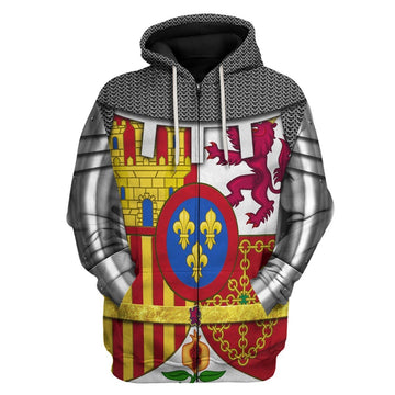 Coat Of Arms Of Spain Fleece Zip Hoodie